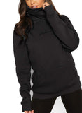 1 x RAW Customer Returns TrendiMax Women s Hoodie Long Sleeve Sweatshirt Winter Pullover High Collar Sweat Jacket Hooded Jumper Black L - RRP €39.13