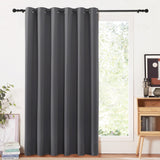 1 x RAW Customer Returns PONY DANCE Room Divider Curtain Grey Opaque - Eyelet Curtain 1 Piece H 210 x W 200 cm Blackout Curtains Living Room Extra Wide Curtains with Eyelets Thermal Curtain against Cold and Heat - RRP €39.95