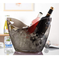 1 x RAW Customer Returns RERXN 8L ice bucket champagne bucket, ice bucket, wine cooler champagne cooler, acrylic large ice bucket, kitchen fruit and vegetable storage container black clear  - RRP €33.43