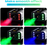 1 x RAW Customer Returns UKing 1200W Mini Fog Machine with 6 RGB LED Controllable Lights, Smoke Machine with Remote Control and 1L Tank for Wedding, Party, Theater, Disco Club - RRP €93.99