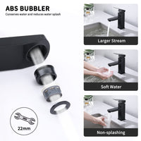 1 x RAW Customer Returns HOMELODY Bathroom Faucet Black Wash Basin Faucet Tap Sink Square Bathroom Mixer Tap Sink Stainless Steel Single Lever Mixer Bathroom Faucet - RRP €35.99