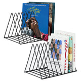 1 x RAW Customer Returns 2 Pack Newspaper Rack Modern Newspaper Holder Magazine Rack Bookshelf Magazine Collector, 9 Slots Book Stand, Metal Organization Rack for School Office Home Black  - RRP €27.18