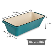 1 x RAW Customer Returns WEES-CK enamelled cast iron bread baking pan - ideal as a loaf pan for baking bread, cake pan, casserole dish and roaster, suitable for all types of stoves and dishwasher safe turquoise  - RRP €43.99