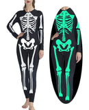 1 x RAW Customer Returns TUONROAD Halloween costume with glow patterns women s skeleton overall jumpsuit for Halloween dress up party, Christmas, carnival or theme parties L - RRP €36.29