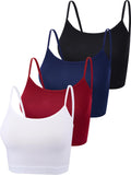 1 x RAW Customer Returns Women s 4 Pack Sleeveless Racerback Cotton Crop Tank Top - - Small - RRP €22.37