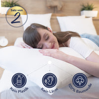 1 x RAW Customer Returns Pillow Protectors 40x80cm organic cotton, OCS Certified, not Waterproof, Set of 2, Made in Europe, Breathable and Absorbent Cotton Lining, Pillowcase, Envelope Closure - RRP €25.2