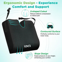 1 x RAW Customer Returns HOMCA Orthopedic Seat Cushion for Wheelchair, Ergonomic Memory Foam Coccyx Cushion for Hemorrhoids and Seat Comfort, Car and Office Chair Cushion 40 x 45 x 7.5cm - RRP €35.99