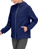 1 x RAW Customer Returns Mapamyumco Women s Lightweight Hooded Softshell Jacket for Running Hiking Windproof Water Resistant Dark Blue M - RRP €36.29