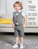 1 x RAW Customer Returns mintgreen Baby Boy Formal Suit Gentleman Outfit Set, Dark Grey, 18-24 Months, 90 - RRP €35.9