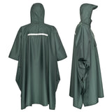 1 x RAW Customer Returns AWHA rain poncho for men and women, waterproof and extra long for hiking, riding, cycling - outdoor rain protection, reusable with bag, dark green, L XL - RRP €30.24