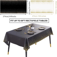 1 x Brand New Set of 4 Disposable Tablecloths for Rectangular Tables, 53 x 110 , Waterproof Tablecloth with Confetti for Parties, Picnic, Wedding, Birthday, Black and White - RRP €22.8