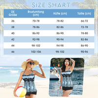 1 x RAW Customer Returns Durio Swimsuit Women s Tummy Control Woman Swimwear Swimsuits Tankinis Tankini with Hot Pants Swimwear Two-Piece with Stripes, Z Blue and White Mixture, EU 46 Label 3XL  - RRP €32.26