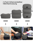 1 x RAW Customer Returns BLABOK Inflatable Footrest Pillow, Height Adjustable Airplane Travel Pillow, Portable Foot Pillow for Children and Adults, Suitable for Travel, Car, Train, Home and Office Dark Gray  - RRP €30.24