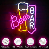 1 x RAW Customer Returns Beer Neon Sign for Wall Decor, Beer Bar Neon Light, Beer Led Sign with USB Powered for Bar, Beer Bar, Home Decoration, Shop, Nightclub - RRP €41.34