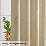 1 x RAW Customer Returns MIULEE Curtains Bedroom Curtain Beige Curtain Living Room Linen Look Curtains with Eyelets Window Semi-Transparent Curtain Modern Interior Balcony Door Kitchen Curtains 140 x 245 cm - RRP €26.89