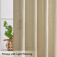 1 x RAW Customer Returns MIULEE curtains bedroom curtain beige curtain living room linen look curtains with eyelets window semi-transparent curtain modern interior balcony door kitchen curtains 140 x 225 cm - RRP €26.62