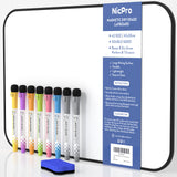 1 x RAW Customer Returns Nicpro A4 Dry Erase Board 22x30cm, Small Thick Whiteboard Black Frame with 8 Coloured Marker Pens, 1 Dry Eraser for Kids Drawing, School, Home, Office - Double Sided - RRP €15.73