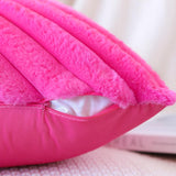 1 x RAW Customer Returns JOTOM Set of 2 Faux Fur Plush Pillow Cases, Decorative Soft Striped Fuzzy Pillowcase Cushion Covers Sofa Cushions Throw Pillows Decorative Pillowcase for Living Room Bedroom Decoration 50x50cm, Hot Pink  - RRP €20.16