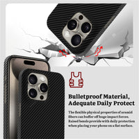 1 x RAW Customer Returns qichenlu Bulletproof Aramid Fiber 600D Black Aramid Case Compatible with iPhone 15 Plus,Military Standard Shockproof Extremely Thin Cover Case Hard Shell Compatible with iPhone 15 Plus - RRP €37.16