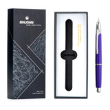 1 x RAW Customer Returns Majohn A2 Press Fountain Pen Extra Fine Nib with Box, Retractable Purple Resin Ink Pen with Converter Writing Pen Set Silver Clip Version  - RRP €37.99