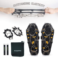 1 x Brand New Non-Slip Snow Crampons with 19 Anti-Slip Teeth for Hiking Trekking Walking or Activities on Snowy or Icy Terrain - by EnergeticSky L, Black  - RRP €18.66