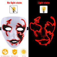 3 x Brand New Hillylolly Halloween Mask LED, Halloween Mask Luminous, Halloween Costume Mask, with 3 Lighting Modes, Halloween Mask Horror LED, for Party Halloween Carnival Costume Cosplay A  - RRP €57.6