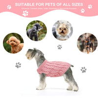 1 x Brand New Knitted Puppy Pullover Sweater, Dog Turtleneck Knitted Dog Sweater in Winter Autumn, Warm Dog Pullover, Soft Turtleneck Dog Vest, for Small Dogs, Medium Dogs L, Pink  - RRP €8.65