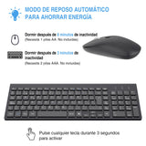 1 x RAW Customer Returns cimetech Wireless Keyboard and Mouse Combo, 2.4G Spanish 2 in 1 USB Ultra Thin Silent Mouse, for PC Laptops Computer Desktop Black  - RRP €26.63