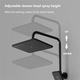 1 x RAW Customer Returns Complete shower fitting set, YOOZENA rain shower with fitting, black shower fitting, shower system with rain shower, shower head with 3 jet types, shower rod - RRP €82.99