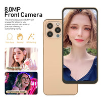 1 x RAW Customer Returns Dpofirs I14 ProMax Unlocked Smartphones 4G, 6.7 inch HD Mobile Phone for Android 12, 4GB 128GB Storage Mobile Phone, 8MP 16MP Camera, Mobile Phone Face Unlock, 4000mAh Battery Gold  - RRP €120.92