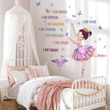 1 x RAW Customer Returns OOTSR Ballet Girl Wall Stickers Inspirational Girls Home Decor Wall Stickers Princess Wall Stickers Kids Room Bedroom Study Dance Classroom Wall Decor - RRP €10.99