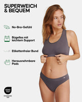 1 x RAW Customer Returns DANISH ENDURANCE Bamboo Racerback Bralette 1 Pack M L Dark Gray 1-Pack - RRP €22.95