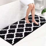 1 x RAW Customer Returns Homaxy non-slip bath mat bathroom carpet washable deep pile bath carpet fluffy microfiber bath rug - 60 x 120 cm, black - RRP €33.99