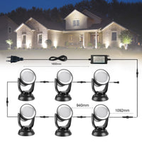 6 x Brand New CISLAN Low Voltage Landscape Lighting, 12V LED Warm White Landscape Lighting IP65 Waterproof Outdoor Spotlight Plug In Path Lighting for Garden Patio 6-Pack  - RRP €122.4