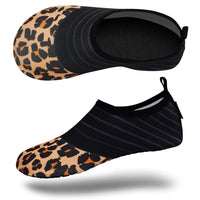 1 x Brand New VIFUUR Women Water Shoes Men, Barefoot Dry Water Swimming Yoga Outdoor Shoes Snorkeling Beach Surfing Leopard Splice 36 37EU - RRP €51.6