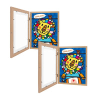 1 x RAW Customer Returns OZZlOR children s art frame front opening - art picture frame A4 hinged, frame children s drawings hinged children s pictures, collection frame, wood color wooden , 2 pieces - RRP €30.24