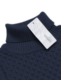 1 x RAW Customer Returns COOFANDY Pullover for men, turtleneck pullover, knitted pullover, turtleneck sweater, turtleneck sweater, fine knit turtle neck solid winter warm navy blue M - RRP €34.51