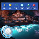 1 x RAW Customer Returns YASBED LED Spotlight, 47W Submersible Light, IP68 Waterproof, Wall Mounted Pool Lighting Lamp, Cold White, 12V AC DC, 5ft Cable - RRP €39.66