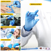 4 x RAW Customer Returns NATON Medium Nitrile Vinyl Gloves, Powder Free, Latex Free, Protein Free, Extra Strength, Multipurpose Disposable Gloves, Blue - Pack of 100 M  - RRP €51.96