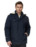 2 x Brand New WenVen Men s Fleece Lining Parka Lined Hooded Jacket Fashion Long Parka Quilted Coat Blue S - RRP €157.88