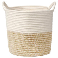 1 x RAW Customer Returns Laundry basket storage basket made of cotton rope laundry collector braided basket baby toy storage container with handle for living room children s room bathroom 30x30CM - RRP €24.19