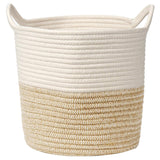 1 x RAW Customer Returns Laundry basket storage basket made of cotton rope laundry collector braided basket baby toy storage container with handle for living room children s room bathroom 30x30CM - RRP €24.19