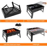 1 x RAW Customer Returns BBQ Barbecue Grill, Portable Foldable Charcoal Grill Desk Table Top Outdoor Stainless Steel BBQ Smoker for Picnic Garden Patio Camping Travel - RRP €22.99