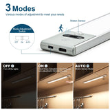 1 x RAW Customer Returns KYOTECH under cabinet light kitchen 31CM, 2 pieces LED cabinet lighting with motion detector LED strip 1200 mAh USB rechargeable dimmable 3 color modes light strip for kitchen, wardrobe, stairs - RRP €27.22