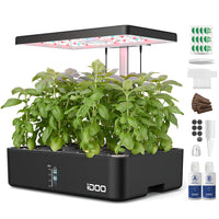 1 x RAW Customer Returns iDOO Hydroponic Growing System, 12 Pods Indoor Herb Garden with Automatic Timer, Smart Garden with LED Plant Lamp and Fan, Height Adjustable Herb Garden Set, Black - RRP €129.98