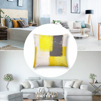 1 x Brand New Enafad Cushion Cover 45x45 Polyester Embroidery Set of 2 Cushion Covers Decoration for Pillow Sofa Super Soft Anti-Mite Pillowcase with Concealed Zip Fully Washable Abstract Yellow - RRP €14.0