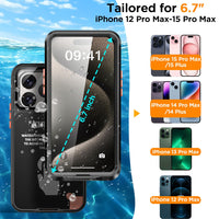 1 x RAW Customer Returns AICase Waterproof Phone Case with Button Closure for iPhone 6.7 -12 Pro Max 13 14 15 Pro Max 14 Plus 15 Plus, Underwater Touchscreen for Beach Swimming Water Park Snorkeling - RRP €25.2