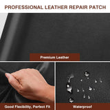 1 x RAW Customer Returns LOMUG artificial leather sold by the meter 200 x 140cm waterproof leather fabric grained imitation leather textured leather fabric leather crack repair upholstery fabric leather patch for car seats sofa, black - RRP €26.3