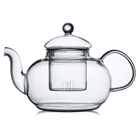 1 x RAW Customer Returns CnGlass Teapot Glass with Strainer Insert, Clear Glass Teapot Stovetop Safe 1200ml 40.6oz, Loose Leaf and Blooming Tea Maker - RRP €25.99