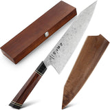 1 x RAW Customer Returns HEZHEN 21.5cm Kiritsuke Chef Knife 110 Layers Full Damascus Steel Kitchen Knife Octagonal Handle Multifunctional Knife with Magnetic Wooden Sheath and Wooden Box - RRP €169.99